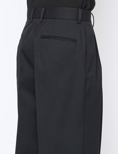 BLACK LONG WIDE TROUSERS