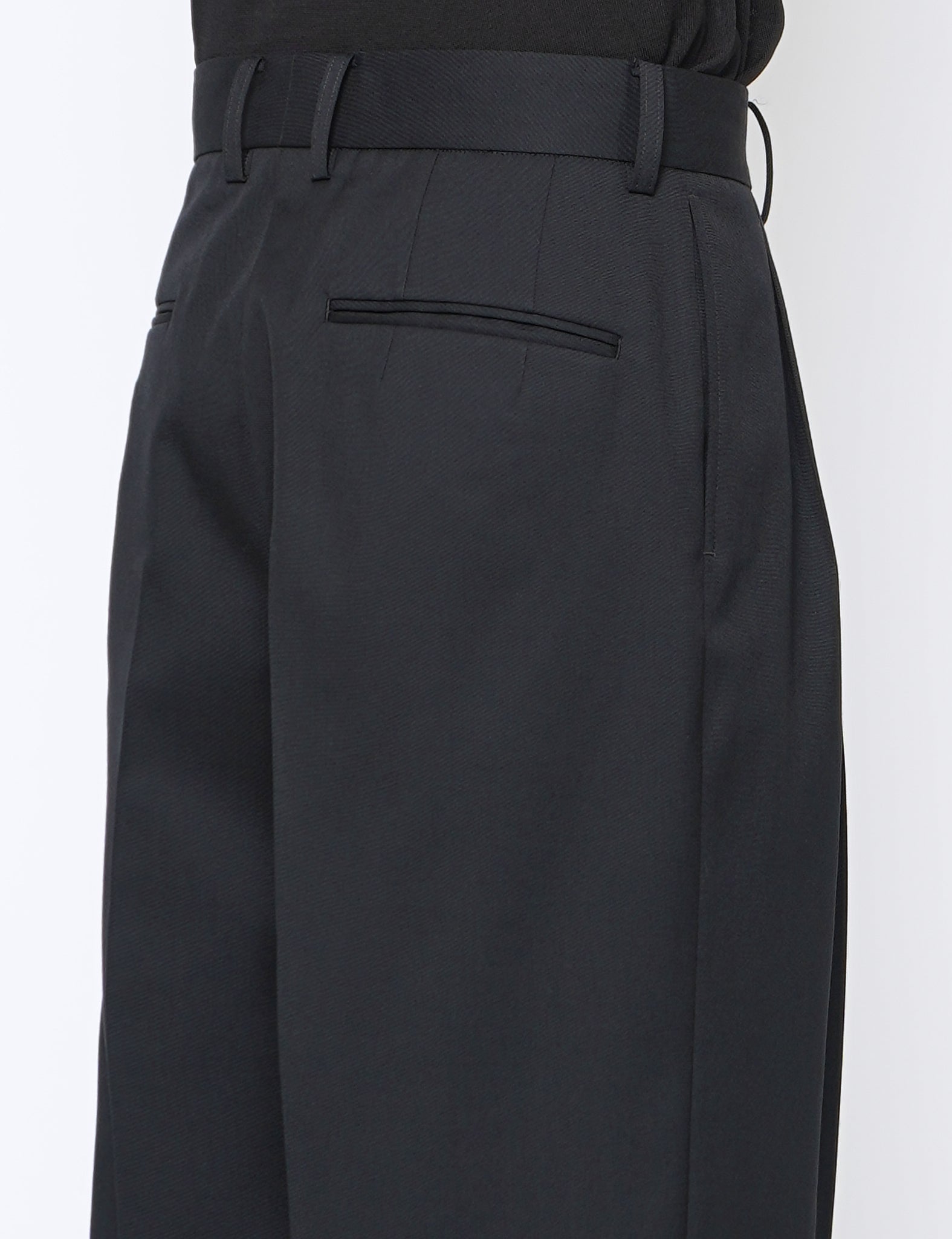 BLACK LONG WIDE TROUSERS