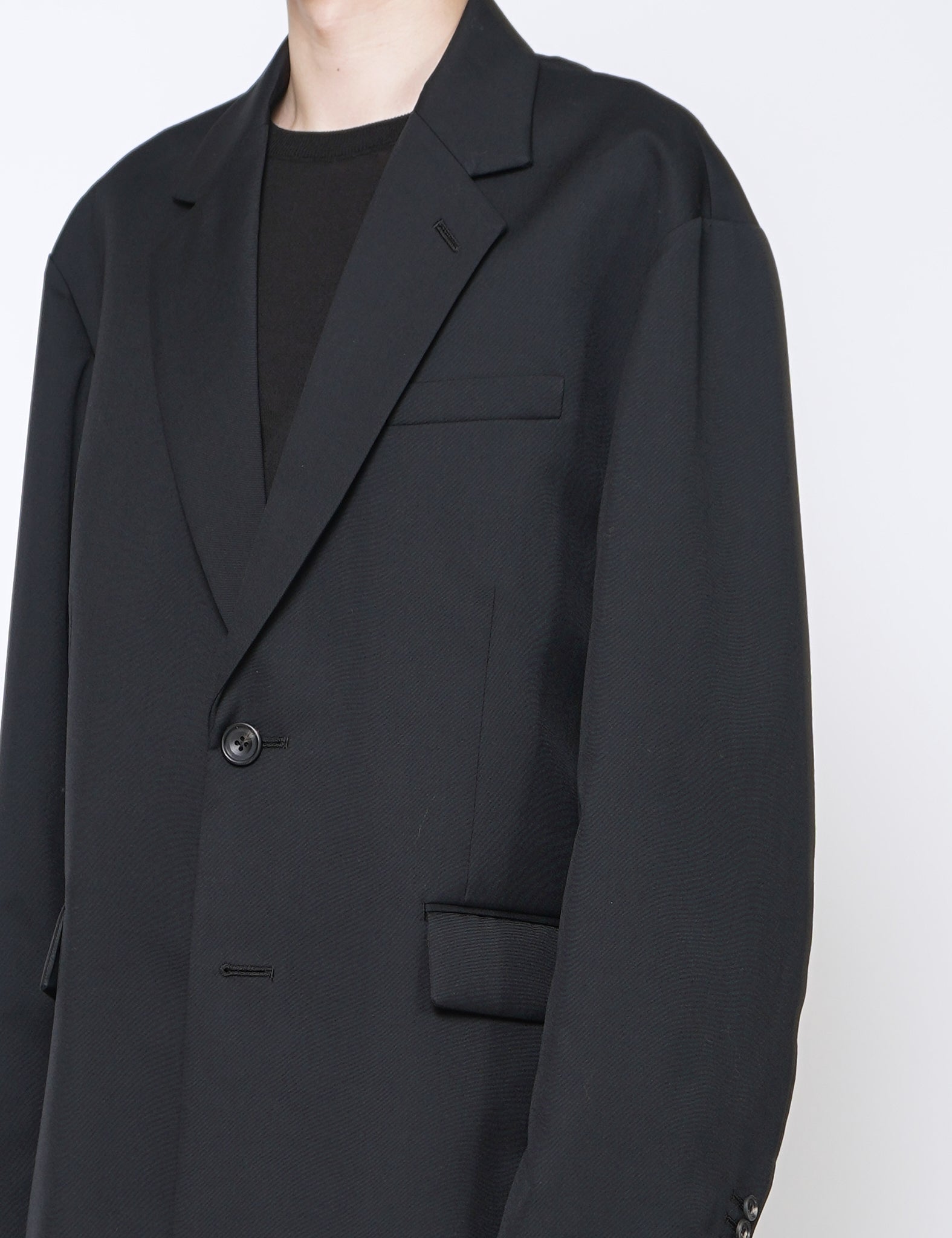 ssstein BLACK OVERSIZED SINGLE BREASTED JACKET