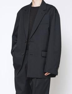 BLACK OVERSIZED SINGLE BREASTED JACKET