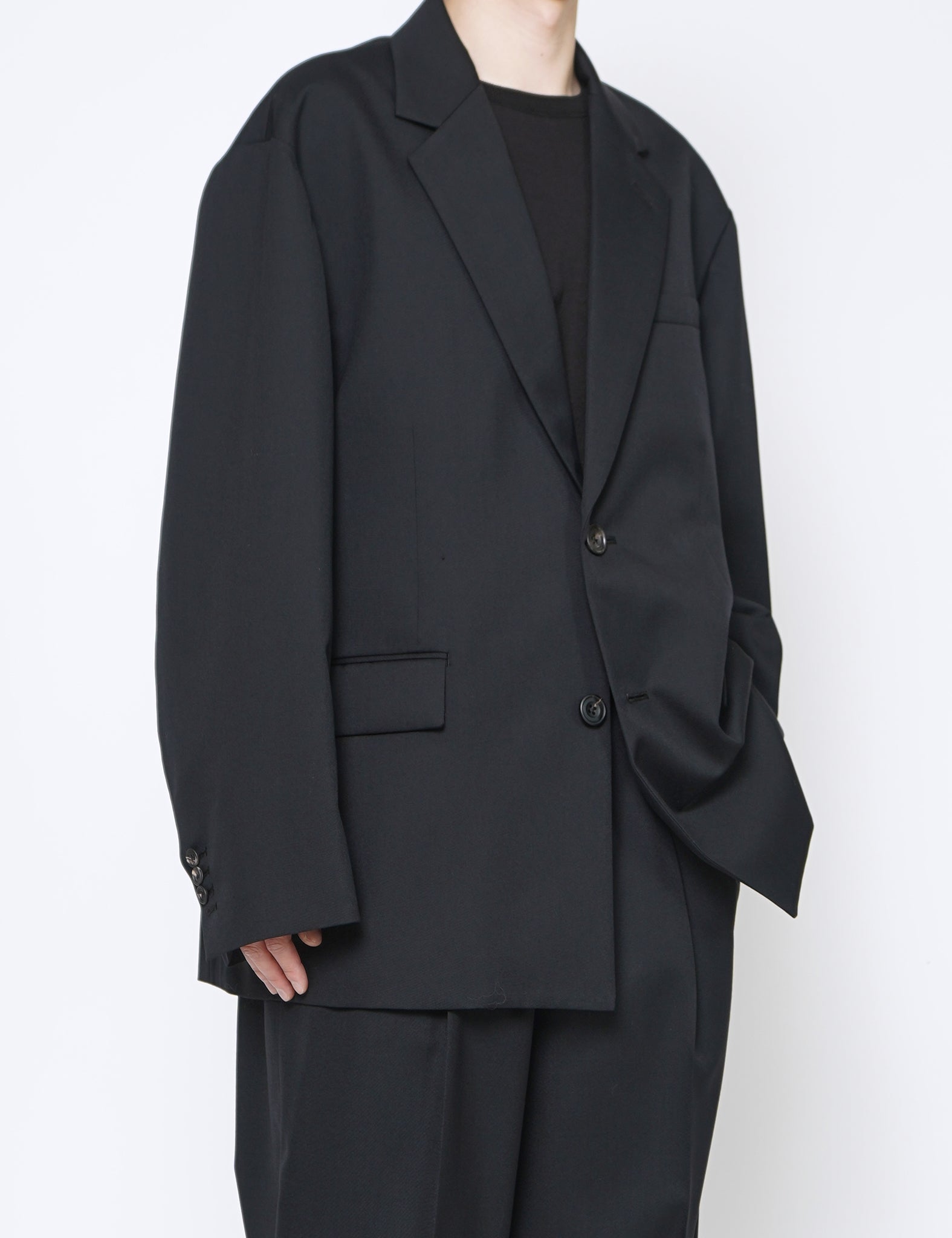 ssstein BLACK OVERSIZED SINGLE BREASTED JACKET