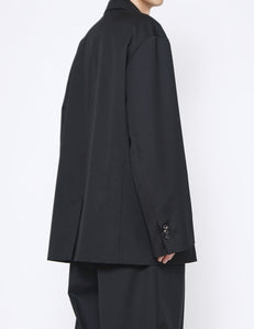 BLACK OVERSIZED SINGLE BREASTED JACKET