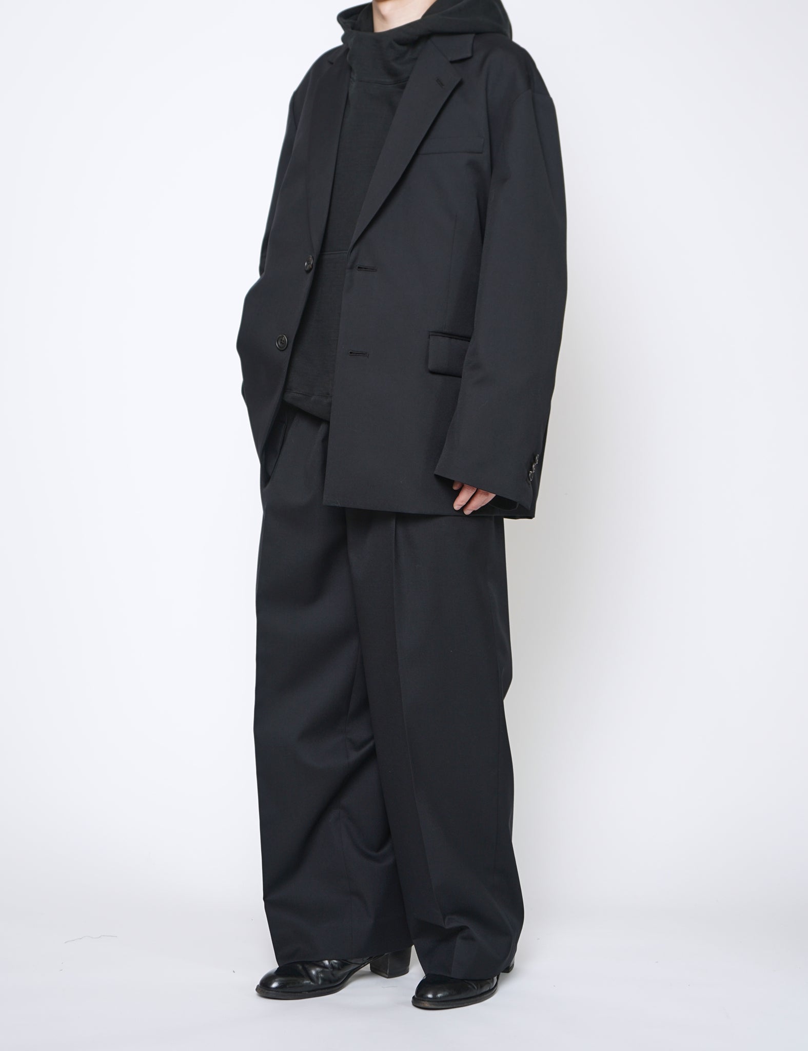ssstein BLACK OVERSIZED SINGLE BREASTED JACKET