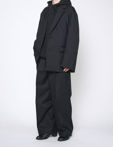 BLACK LONG WIDE TROUSERS