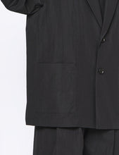 Load image into Gallery viewer, BLACK WINDPROOF NYLON SINGLE BREASTED JACKET
