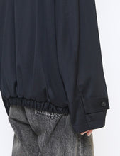 Load image into Gallery viewer, BLACK W/SI SATIN OVERSIZED DOUBLE BREAST BLOUSON
