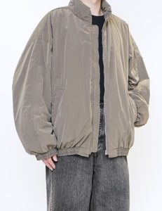 TAUPE WINDPROOF NYLON PADDED JACKET