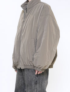 TAUPE WINDPROOF NYLON PADDED JACKET