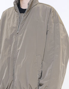 TAUPE WINDPROOF NYLON PADDED JACKET