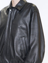 Load image into Gallery viewer, BLACK LEATHER ZIP SHORT JACKET
