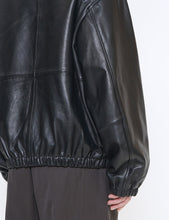 Load image into Gallery viewer, BLACK LEATHER ZIP SHORT JACKET
