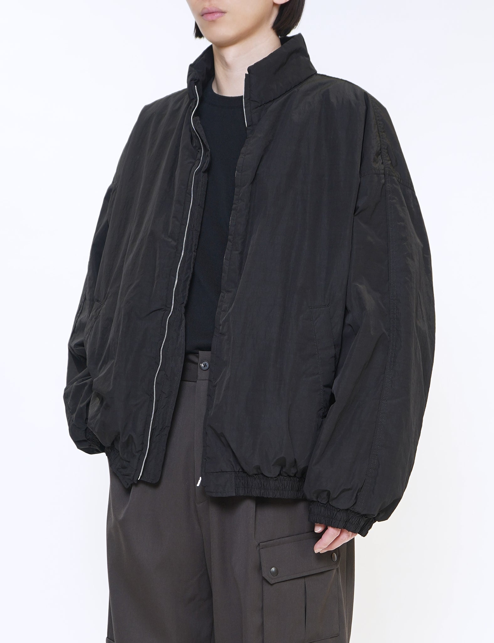 BLACK RECYCLED NYLON PADDED JACKET