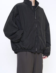 BLACK WINDPROOF NYLON PADDED JACKET