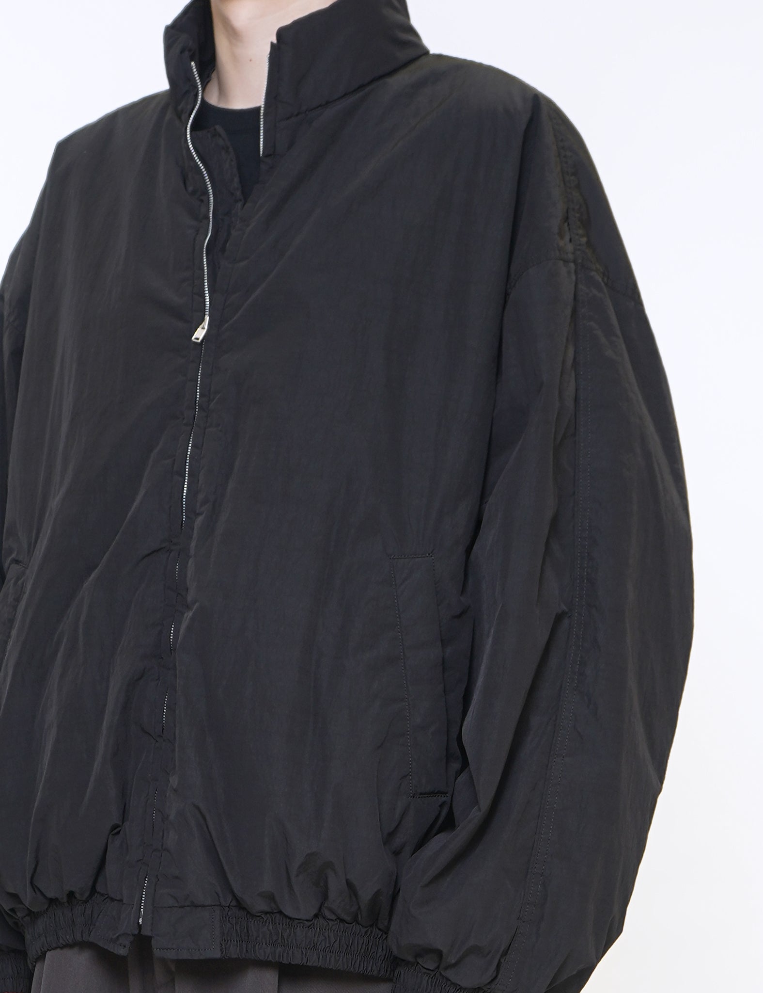 BLACK RECYCLED NYLON PADDED JACKET