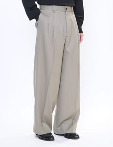 TAUPE BEIGE LONG WIDE TROUSERS