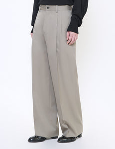 TAUPE BEIGE LONG WIDE TROUSERS