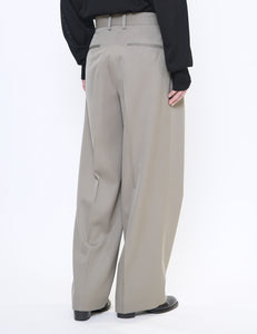 TAUPE BEIGE LONG WIDE TROUSERS