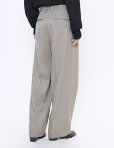 TAUPE BEIGE LONG WIDE TROUSERS