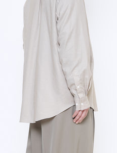 GREIGE C/SI TWILL OVERSIZED SKIPPER SHIRT