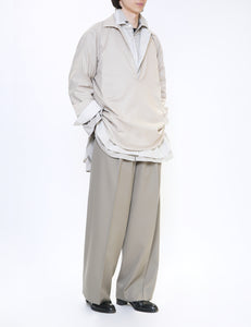 TAUPE BEIGE LONG WIDE TROUSERS