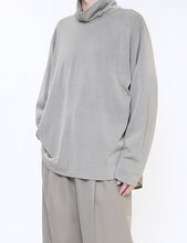 Load image into Gallery viewer, GREIGE WOOL SILK KNIT HIGH NECK LS
