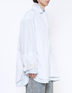 OFF BLUE OVERSIZED LAYERED SHIRT