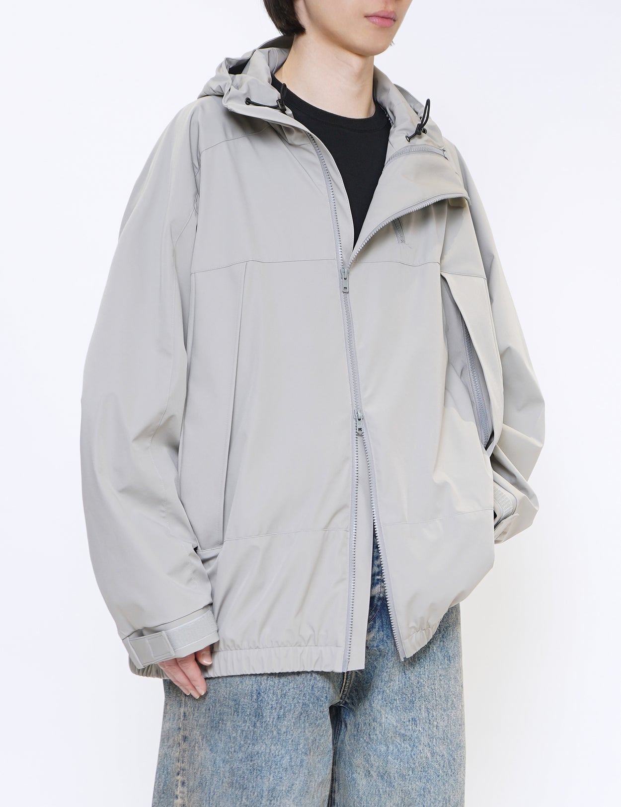 GREY WEATHER PROTECTION HOODED JACKET