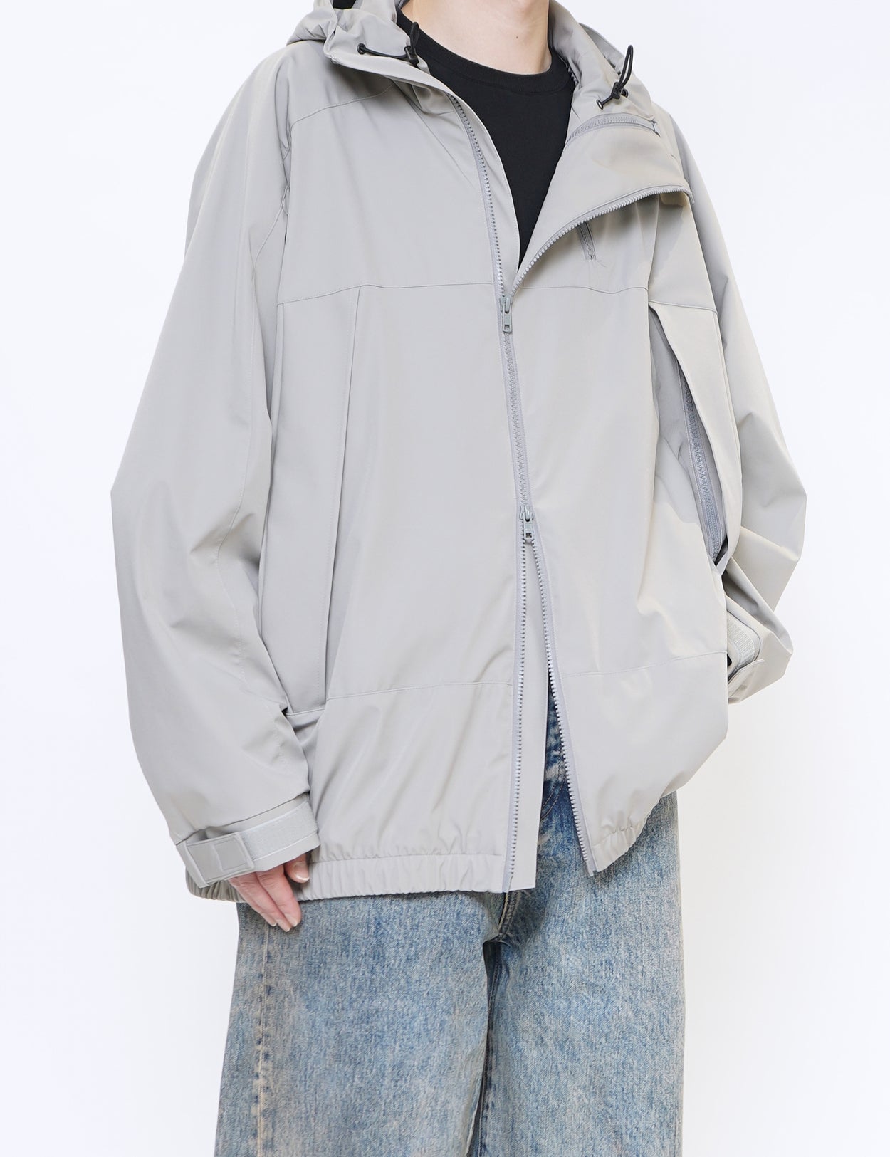 GREY WEATHER PROTECTION HOODED JACKET