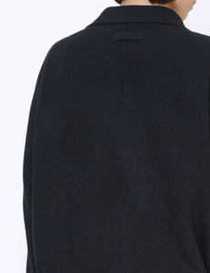 BLACK EXTRA FINE WOOL KNIT SKIPPER LS