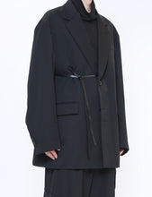 Load image into Gallery viewer, BLACK OVERSIZED SINGLE BREASTED LONG JACKET
