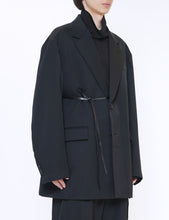 Load image into Gallery viewer, BLACK OVERSIZED SINGLE BREASTED LONG JACKET
