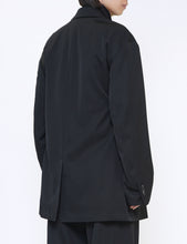 Load image into Gallery viewer, BLACK OVERSIZED SINGLE BREASTED LONG JACKET
