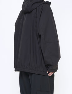 BLACK WEATHER PROTECTION HOODED JACKET