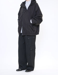 BLACK WEATHER PROTECTION HOODED JACKET