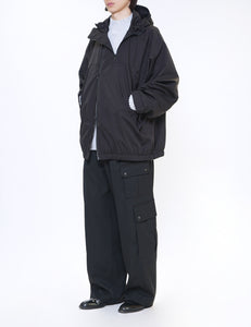 BLACK WEATHER PROTECTION HOODED JACKET