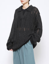 Load image into Gallery viewer, CARBON SILK MOHAIR SKIPPER SWEATER
