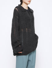 Load image into Gallery viewer, CARBON SILK MOHAIR SKIPPER SWEATER
