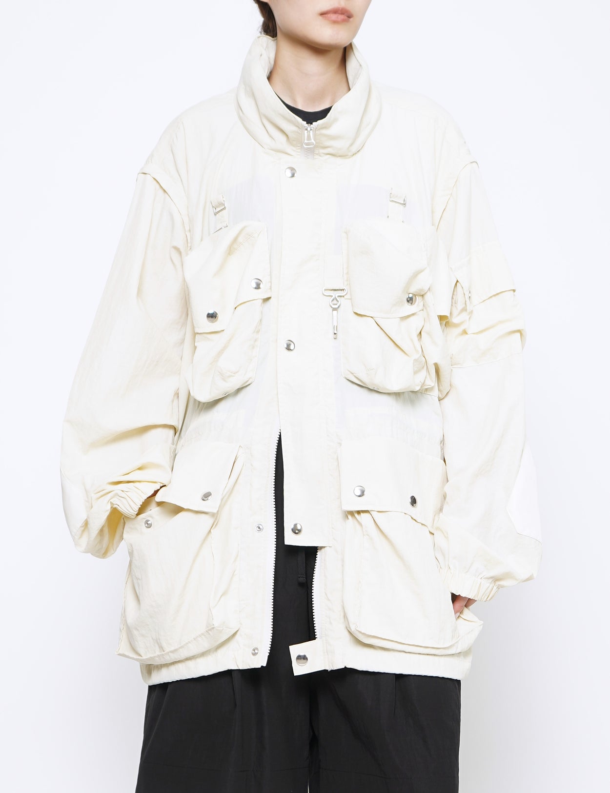 L.YELLOW MULTI POCKETS DETACHABLE UTILITY BLOUSON