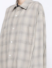 Load image into Gallery viewer, TAUPE/GREY OMBRE C/R CHECK OVERSIZED DOWN PAT SHIRT
