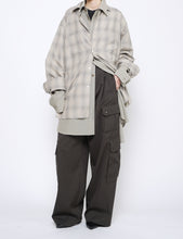 Load image into Gallery viewer, TAUPE/GREY OMBRE C/R CHECK OVERSIZED DOWN PAT SHIRT
