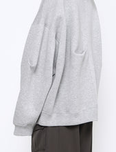 Load image into Gallery viewer, TOP GREY COTTON DOUBLE KNIT TUCKED CREW NECK LS
