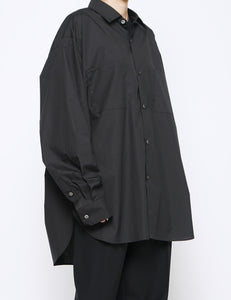 BLACK OVERSIZED DOWN PAT SHIRT