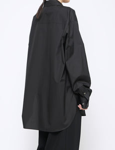 BLACK OVERSIZED DOWN PAT SHIRT