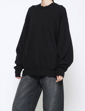 Load image into Gallery viewer, BLACK COTTON SMOOTH KNIT LS
