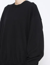 Load image into Gallery viewer, BLACK COTTON SMOOTH KNIT LS
