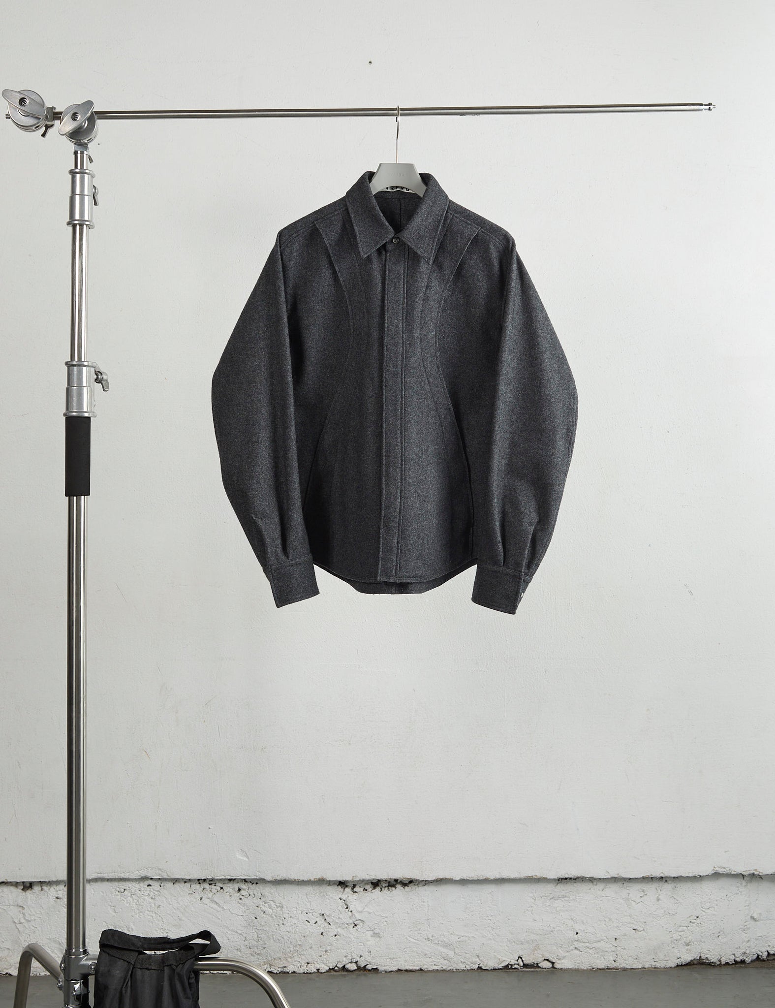 WOOL FLY FRONT LONG SLEEVE SHIRT