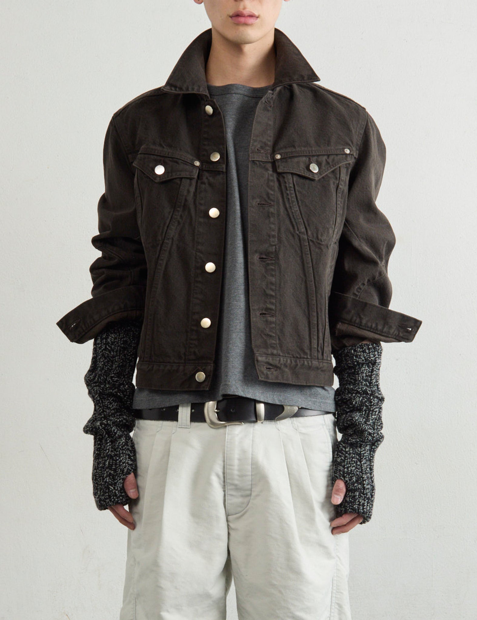 DARK BROWN 3D TRUCKER JACKET