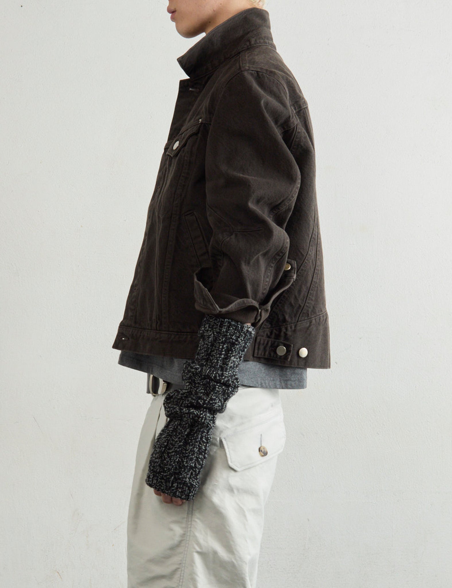 DARK BROWN 3D TRUCKER JACKET