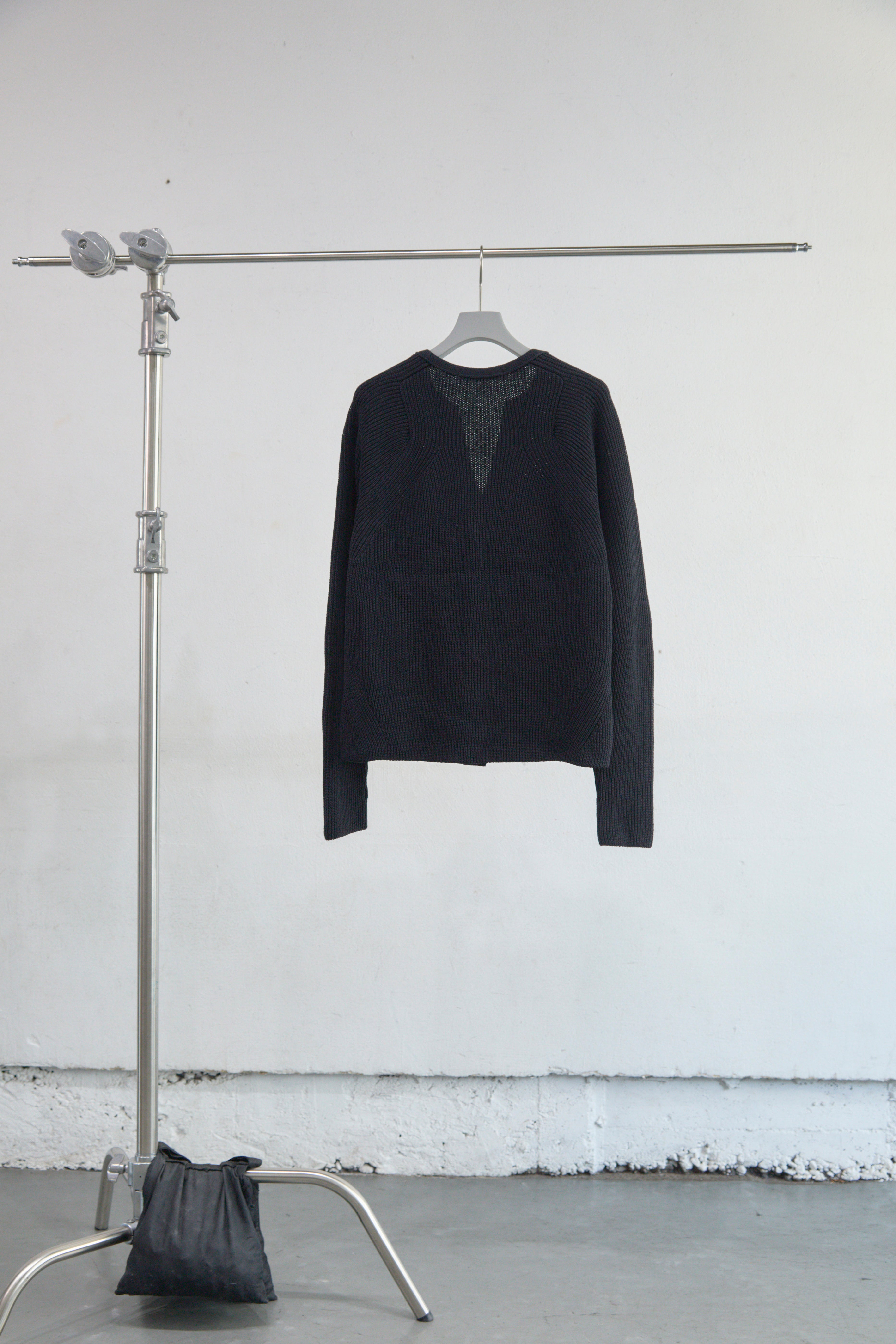 BLACK RIBBED CARDIGAN