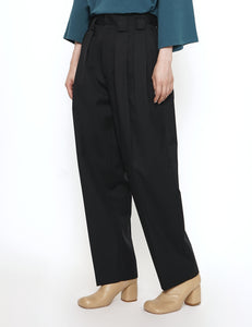 BLACK DOUBLE WIDE TROUSERS